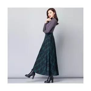 타노스치마 롱 여사친 모직 정장 A라인 키작 체크 데일리룩 KUK3