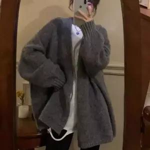 [하프클럽/]도톰 오버핏 여성 하프 가디건 봄 가을 아우터