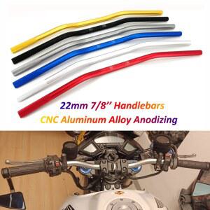 22mm 오토바이 핸들 바 400 Z800 Z900 CB650R CG125 CBR600RR MT09 R6 용 로고가있는 CNC 알루미늄 합금 아노다이징