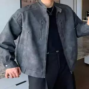 엘럽 남자 빈티지 점퍼 고급 가죽 자켓 항공 박템1