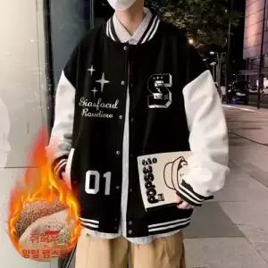 엘럽 남자 가을 봄 빈티지 후드 야구복 셔츠 점퍼 항공 카디건 단추 박템3