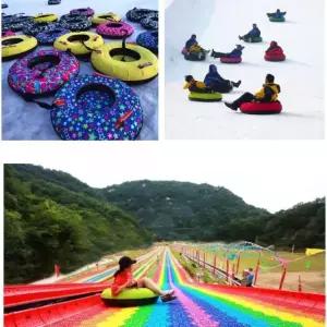 대형 눈썰매 튜브 스키장 슬로프 블루 카모 겨울 놀이 용품 야외 활동 장비