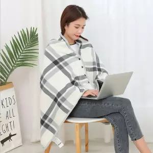 블랭킷 똑딱이단추 망토 (80x130cm) 그레이