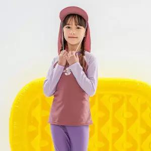 [보리보리/아이스샌드]아이스샌드 주니아 아동 여아 래쉬가드 플랩캡 초등학생 수영복세트 BR