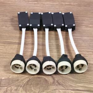 터미널 박스 소켓이 5Pcs GU10 램프 홀더 2A 250V 세라믹 베이스 커넥터 LED 조명 할로겐 전구 다운라이트
