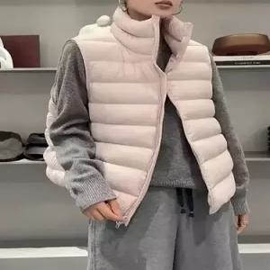 엘럽 여성용 캐주얼 패딩조끼 다운 조끼 하이넥 융털 민소매 원템1