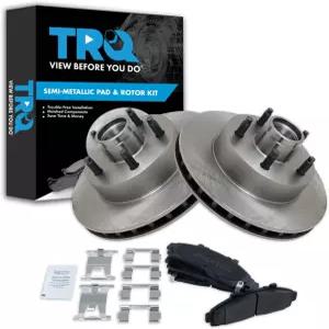 TRQ 프론트 세미 메탈릭 브레이크 패드 및 로터 세트 95-97 포드 레인저 RWD ABS 마쓰다 B2300 95-96 B3000