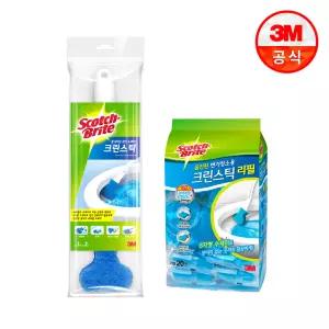 [3M] 올인원 변기청소 크린스틱 리필 20입(개별포장)+핸들+리필1입 추가구성
