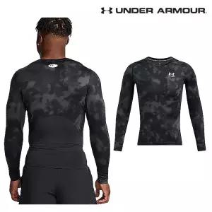 [롯데백화점]언더아머 남성 컴프레션 베이스레이어 UA HeatGear 프린트 긴팔 1387386-001