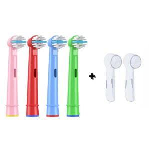 Braun Oral B 어린이 전동 칫솔과 호환되는 어린이 교체용 브러시 헤드, 민감한 치아를 위한 매우 부드러운 강모
