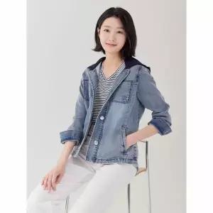 [하프클럽/지센]여성 져지후드 데님 자켓 LCJKP321_BL