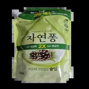 엘지생활건강 자연퐁 찌든때 걱정없는 솔잎 주방세제 리필 1.18L 4개