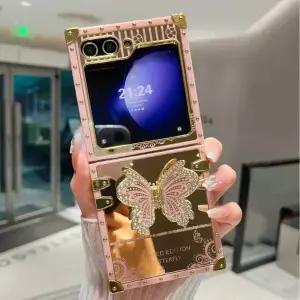 블링블링 케이스 삼성 갤럭시 Z 플립 6 5 4 3 Flip6 Flip5 Flip4 Flip3 5G 블링 반짝이 나비
