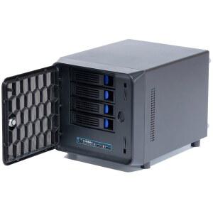 KCMconmey 4 + 1 베이 DIY NAS 케이스, x 2.5 u2033 / 3.5 트레이 내부 베이. MB ITX. PSU Flex. 전면 USB 3.0 8cm 섀시 팬 핫 스왑 백플레인. 네트워크 연결 스토리지 프라이빗 클라우드 인클로저.