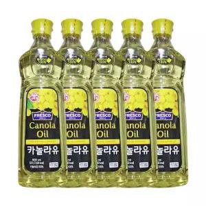 오뚜기 프레스코 카놀라유 900ml 5개 튀김 부침 볶음 샐러드