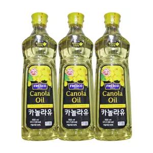 오뚜기 프레스코 카놀라유 900ml 3개 튀김 부침 볶음 샐러드