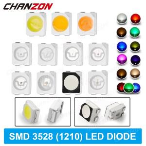 100Pcs 3528 1210 SMD LED 다이오드 발광 칩  흰색 빨간색 녹색 파란색 노란색 오렌지 UV 보라색 핑크 RGB