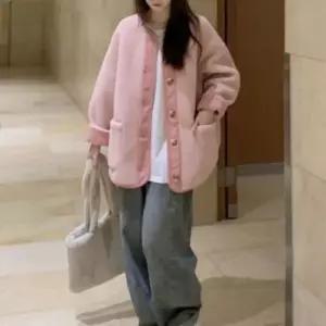 친절한탄씨 오버핏 배색 뽀글이 점퍼 양털 후리스 집업 자켓 가을 겨울 데일리 아우터 배색 양털 점퍼