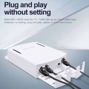 PoE 스플리터·인젝터 NVR IP 카메라용 IEEE 802.3af 표준이 포함된 2 포트 POE 확장기 100Mbps AP 음성 범