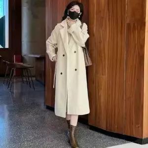 여성 모직 빅사이즈 정장 재킷 모직코트 덧댐 도톰 하프기장 카라 CH1