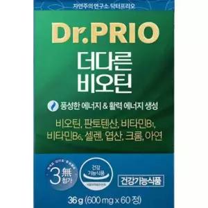 2+2 닥터프리오 더다른 고함량 비오틴 영양제 판토텐산 아연 셀렌 600mg 60정 4개월분