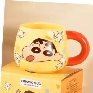세라믹 이유식용품 머그컵 손잡이 칼라 짱구 오렌지 460ml
