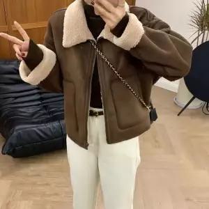 여친 빈티지 퍼 코트 칼라 일체형 노간부 모피코트 무스탕 고등학생 재킷 세무 보이핏 admr1