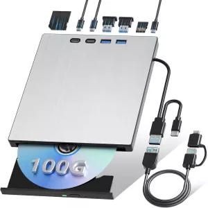 노트북 블루레이 버너 외장 드라이브 PC USB 3.0 Type-C 지원 100GB BD 디스크 휴대용 블러레이 DVD