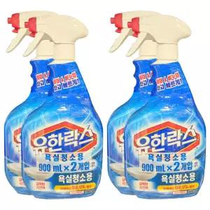 유한락스 욕실청소용 900ml 4개