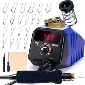 WEP 939D-V 우드 버닝 키트 250-750°C/482-1382 F 탈착식 펜 20개의 버너 팁 파이로그래피에 적합한 홀더
