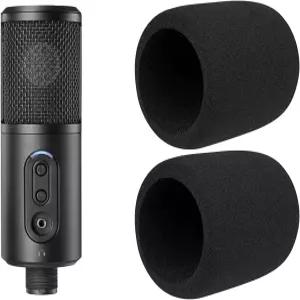 오디오 테크니카 ATR2500X-USB 카디오이드 콘덴서용 SOULWIT 2Pcs 마이크 팝 필터 보호 커버 윈드스크린 폼