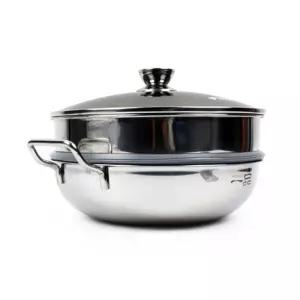 대형찜솥 인덕션 만두 찜기 가스렌지 스텐 찜냄비 2단 28cm