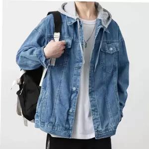 남성바람막이 청자켓 탈부착 후드 포켓 긴팔 남성 데일리 후드끈