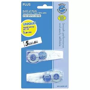 PLUS 수정테이프 리필 WH-605R-2P 갑 10개입볼펜 문구용 팬시용 다용도 화이트 용화이트 학생 수정