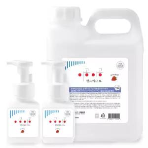 이공 핸드워시 딸기향 4L 1개+300ml 본품 2개버블 비누 거품 폼워시 세정제 거품물 손비누 물비누 대용량