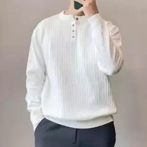 단추 골지 니트 무지티 넉넉한핏 체형커버 트렌디후드 남자무지맨투맨 긴팔카라 오버집업 기모셔츠 집업 겨
