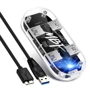 엠비에프 MBF-CLU304P USB3.0 4포트 허브 투명USB충전 USB 4USB USB케이블 멀티 USB304 스마트USB USB4