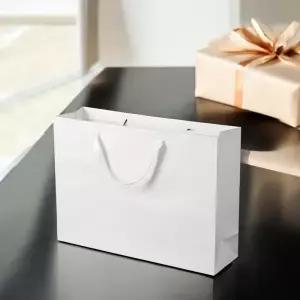 질긴 무지 쇼핑백 가방 48x35cm 10p 화이트선물백 답례 튼튼한 두꺼운 두꺼운종이백 종이백 무지백