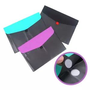 2칸찍찍이 A4클리어파일 케이스 서류정리 화일 3P 필름형 똑딱이단추 포켓 클러치 문서 A4판 홀더 투명