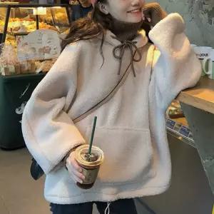 오버핏 여성 양털후리스 점퍼 뽀글이