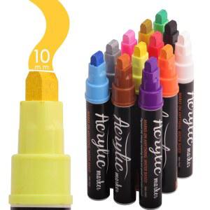페인팅용 vianze 펜, 10mm 패브릭, 팁 점보 세라믹, 12색 포스터 방수 아크릴 및 펠트 페인트 우드, 아트 록 마커, 영구