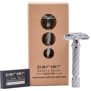 [미국배송] PARKER 87R 컴팩트 버터플라이 세이프티 면도기 U2013 짧은 손잡이 트위스트 투 오픈 황동 프레임과 텍스처 그립으로 정밀 습식 면도를 가능하게 합니다
