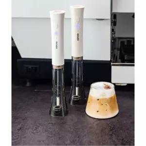 무선 전동 휘핑기 우유 거품기 핸드 믹서 스텐304 거치형 휴대용 베이킹 조리 도구 White double s 1