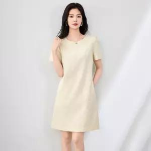 원피스 오피스룩 보이기 여자스커트 반팔 A라인 자수 프렌치 날씬해 원템2