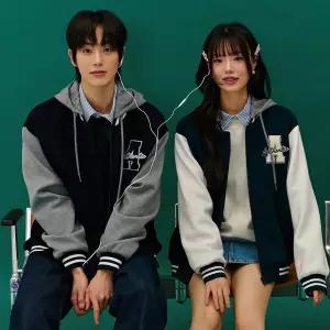 [본사]공용 후드 탈부착 바시티 점퍼-EARU4311B0G