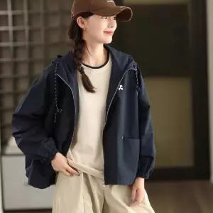면 빈티지 가을 트렌치 후드 야구 여자점퍼 집업 코트 진자켓 스트링 아우터 항공 원템3