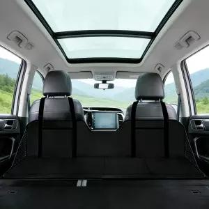 QISHENG 차량용 캠핑 침대 연장 보드 - 여행용 접이식 SUV 매트리스 및 뒷좌석 익스텐더 헤드레스트가 있는