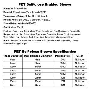 세니식 셀프 클로징 PET 편조 케이블 슬리브 확장  자동 라인 관리  직조 분할 파이프 튜브 와이어 랩 보호