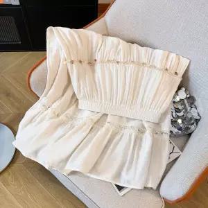 치마 롱 여름 밴딩 여자스커트 플리츠 레이스 A라인 원템2