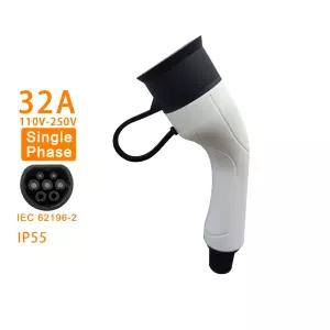 16A 32A EV 플러그 충전소 IEC62196 표준 유형 2 Mennekes 커넥터 전기 자동차 충전기 EVSE 단일/3상